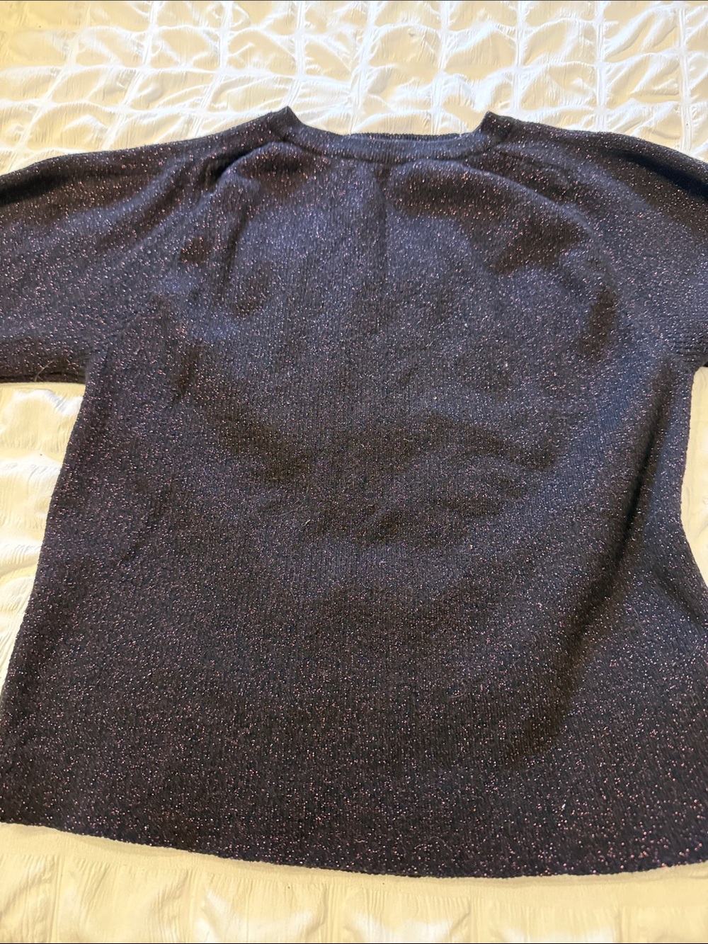 Express Metallic Crewneck Sweater - Black with Silver Speckle
